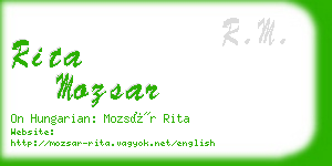 rita mozsar business card
